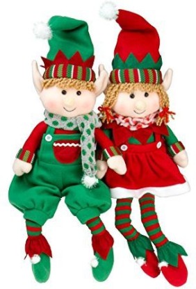 11.5" Girl Santa's Secret Elf Plush Doll Toy 