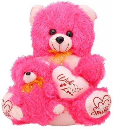 Pari Pink Teddy Bear With Baby 45 Cm Pink Teddy Bear With Baby Buy Teddy Bear Toys In India Shop For Pari Products In India Flipkart Com