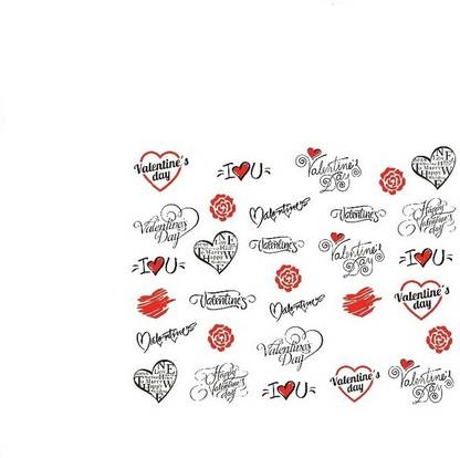 SENECIO™ Red Black Valentine's Day Love Letters Tattoo - Price in India,  Buy SENECIO™ Red Black Valentine's Day Love Letters Tattoo Online In India,  Reviews, Ratings & Features 