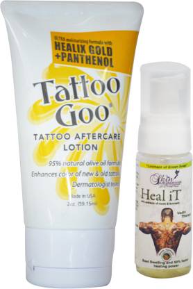 Tattoo Goo Healix Gold + Panthenol Lotion 2oz & Free Heal It - Price in  India, Buy Tattoo Goo Healix Gold + Panthenol Lotion 2oz & Free Heal It  Online In India,