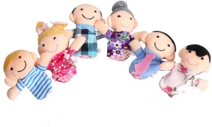 Free Shipping Family Finger Puppets Set 5 pcs 