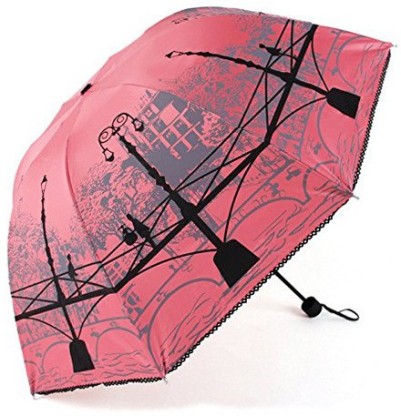 Black, Red, Purple JBM Travel Umbrella Auto Open Compact Folding Sun & Rain Protection Windproof Portable Umbrella for Kids Women Men 