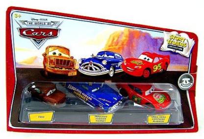 DISNEY Pixar Cars Movie 1:55 Die Cast Story Tellers Collection 3-Pack Fred,  Fabulous Hudson Hornet And Smell Swell Lightning Mcqueen - Pixar Cars Movie  1:55 Die Cast Story Tellers Collection 3-Pack Fred,