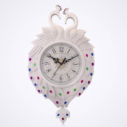 Fieesta Dollar785 White Peacock Design Analog 51 Cm X 38 Cm Wall Clock Price In India Buy Fieesta Dollar785 White Peacock Design Analog 51 Cm X 38 Cm Wall Clock Online At Flipkart Com