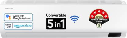 [For HDFC Bank Credit Card] SAMSUNG Convertible 5-in-1 Cooling 2023 Model 1.5 Ton 5 Star Split Inverter AC with Wi-fi Connect – White  (AR18CYNZBWK/AR18CYNZBWKNNA/AR18CYNZBWKXNA, Copper Condenser)