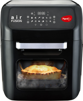 Pigeon Oven Air Fyer with 1800W | 2-in-1 Appliance - Airfryer OTG | Digital Touchscreen | 9 Preset Menu | Air Fry, Bake, Broil, Toast, Defrost | With Rotisserie | 7 Accessories - Black Air Fryer
