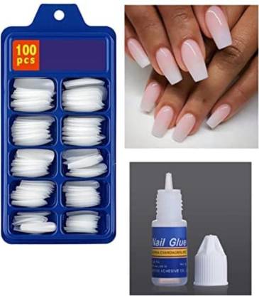 FASHIONLOOK 100 Artificial Nails with nail glue (off-white) (Set of 2) Off  white - Price in India, Buy FASHIONLOOK 100 Artificial Nails with nail glue  (off-white) (Set of 2) Off white Online