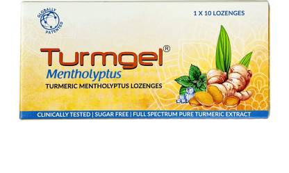 Turmgel Mentholyptus Turmeric Lozenges | Higher Absorption than Turmeric Capsules | Tackles Viral Cough, Cold & Sore Throat | Enhances Immunity | Ayush Certified