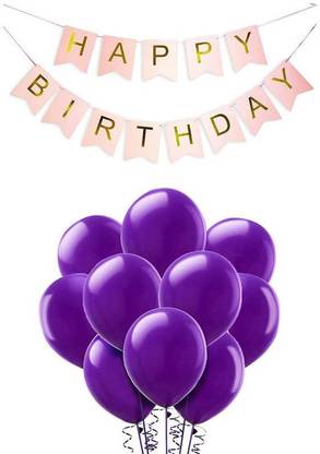 Flipkart Selibration Solid Light Pink Happy Birthday Banner With