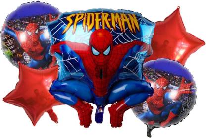  | Fun Affairs Printed Cartoon Character Spiderman Theme  Balloons for Decoration Birthday Party Letter Balloon - Letter Balloon