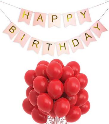 Flipkart Selibration Solid Light Pink Happy Birthday Banner With