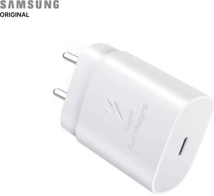 Samsung Original 25W Single Port, Type-C Fast Charger, Cable not Included, White