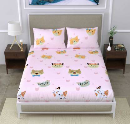 Shri Kalyan Art 1000 TC Cotton Queen Cartoon Flat Bedsheet - Buy Shri Kalyan  Art 1000 TC Cotton Queen Cartoon Flat Bedsheet Online at Best Price in  India 