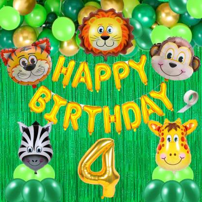 FLICK IN 4th Birthday Decoration For Boys Animal Theme Birthday Party  Decorations Set Price in India - Buy FLICK IN 4th Birthday Decoration For  Boys Animal Theme Birthday Party Decorations Set online