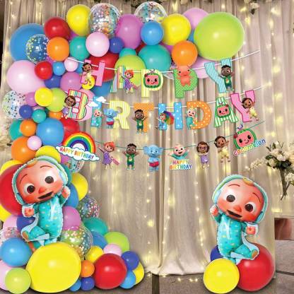 party assets Cocomelan Cartoon Theme Happy Birthday Combo Price in India -  Buy party assets Cocomelan Cartoon Theme Happy Birthday Combo online at  