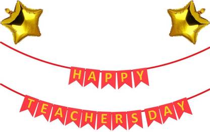 AmazingXperience.com Happy Teachers Day Banner |star Foil Balloons for ...