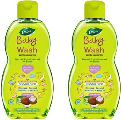 Dabur Baby Wash: Gentle Nourishing Baby Wash with No Harmful Chemicals  (2 x 200 ml)