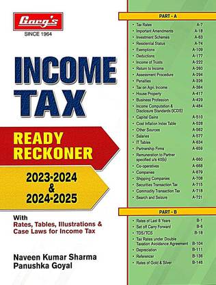 INCOME TAX READY RECKONER 2023-2024 & 2024-2025 with Rates, Tables, Illustrations & Case Laws 