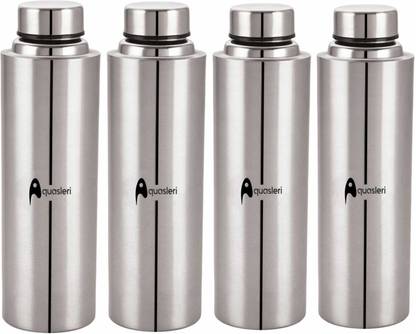Aquasleri Steel Water Bottle 0.5 Litre| Fridge Bottle | Refrigerator Bottle 4Pcs 500 ml Bottle  (Pack of 4, Silver, Steel)