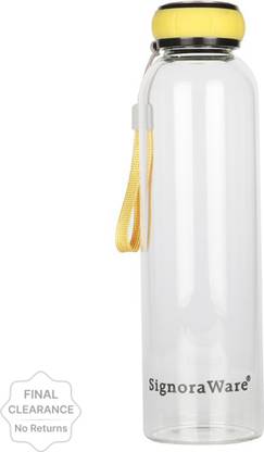 Signoraware Marine yellow Borosilicate Glass Bottle 550ml 550 ml Bottle  (Pack of 1, Yellow, Glass)