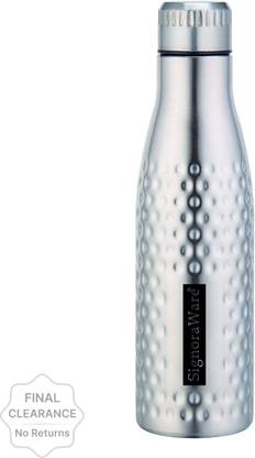 Signoraware Stainless Steel Aace Hammered Steel Water Bottle 1000 ml 1000 ml Bottle  (Pack of 1, Steel/Chrome, Steel)