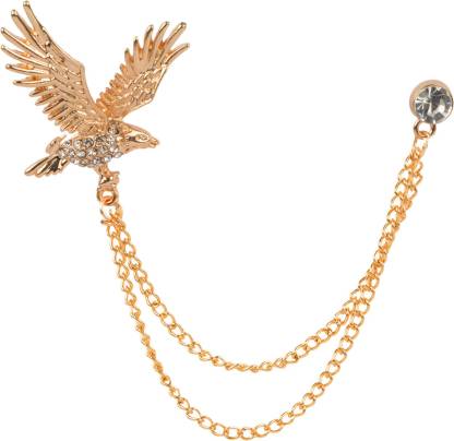 Adorn Eagle Chain Brooch For Men - Golden For Suits, Coats Brooch Price ...