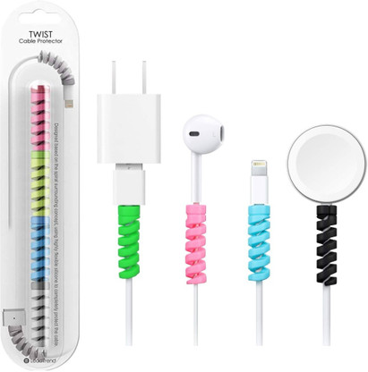 Epaal Spiral Cable Protector Sleeve for Protecting Expensive Cables (1 Set - 4 Pieces) Cable Protector