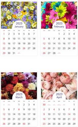 Shashiv 12 Sheets Wall Hanging Wiro Calendar 2023 in Size 13