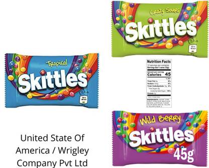 Skittles (IMPORTED FROM USA) (PACK OF 3 FLAVOUR) Tropical ...