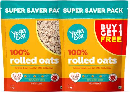Yogabar 100% Rolled Oats- 1kg Buy 1 Get 1 FREE