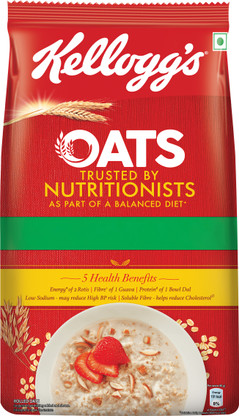 Kellogg's Rolled Oats Trusted by Nutritionists, High in Protein & Fibre, Breakfast Pouch