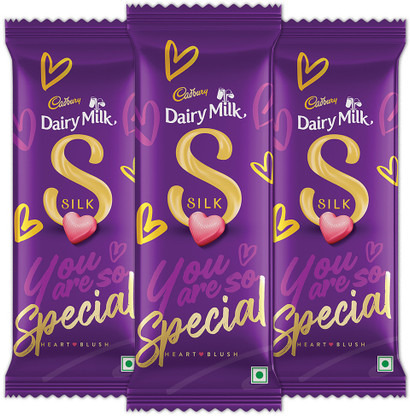 Cadbury Dairy Milk Silk Plain Valentine Heart Blush Chocolate Bars