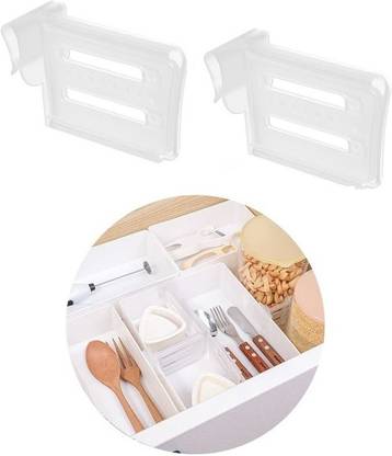 Hridaan 2 PC Fridge Drawers Storage Partition Clips Storage Organizer ...