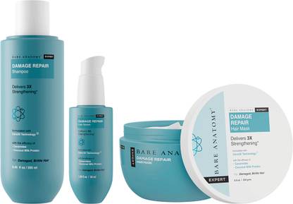 Bare Anatomy Damage Repair Shampoo + Hair Mask + Serum Ceramide A2 & Coconut Milk Protein