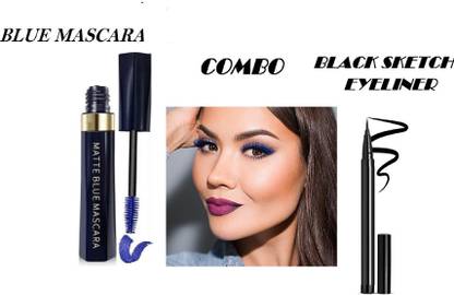 SEUNG BEST EYE MAKEUP COMBO: MATTE BLUE MASCARA WITH BLACK SKETCH