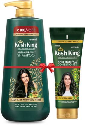Kesh King Anti-Hairfall Shampoo 600ml + Anti-Hairfall Conditioner 200ml  (2 Items in the set)
