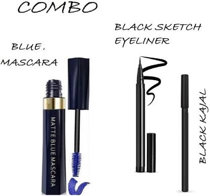 SEUNG PROFESSIONAL BLACK KAJAL PENCIL WITH BLACK SKETCH EYELINER & BLUE