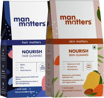 Man Matters Hair & Skin Nutrition Kit | Biotin Hair Gummies | Vitamin C  Skin Gummies Price in India - Buy Man Matters Hair & Skin Nutrition Kit | Biotin  Hair Gummies |