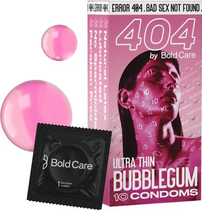 18+ Bold Care Super Ultra Thin Bubblegum Flavored Condoms For Men Condom  (10 Sheets)