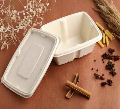 Vik 1000 Ml Disposable Containers Box With Lids Pack Of 100 Biodegradable Bagasse 1000 Ml Paper Grocery Container Price In India Buy Vik 1000 Ml Disposable Containers Box With Lids