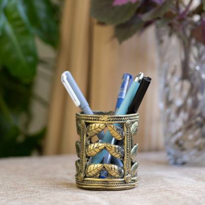 Coshal Arts 1 Compartments brass Cylindrical penstand