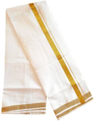 kaitharikada 100% Cotton Ultra Pure White Double Dhoti/Mundu - 1(in ...