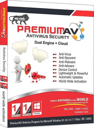 PremiumAV 1 PC 1 Year Anti-virus (Email Delivery – No CD)  (Standard Edition)