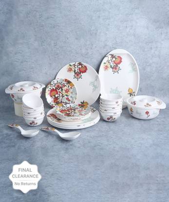 Wonderchef Pack of 31 Melamin Venice Dinner Set  (Red)