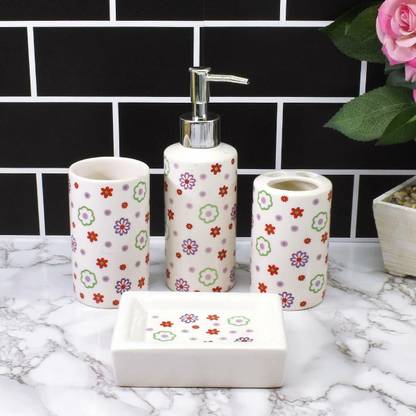 KidsCity.In Ceramic Bathroom Accessories Set of 4 Bath Set with Soap ...