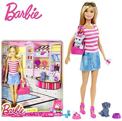 barbie doll with pets