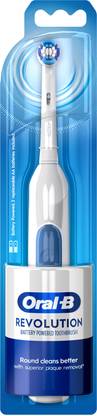 Oral-B Revolution Battery Powered Brush with round brush head Electric Toothbrush  (Blue)