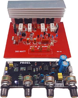 PROZL 300 watt amplifier circuit with mid bass treble preamplifier