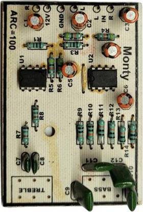 Zigshash 4558 double IC Based Bass Treble Board Electronic Components