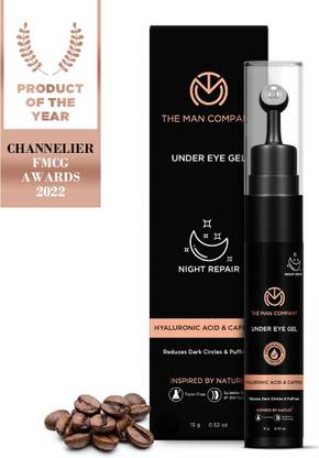THE MAN COMPANY Under Eye Gel | Caffeine & Hyaluronic Acid | Steel Roller | Reduces THE MAN COMPANY Under Eye Gel | Caffeine & Hyaluronic Acid | Steel Roller | Reduces